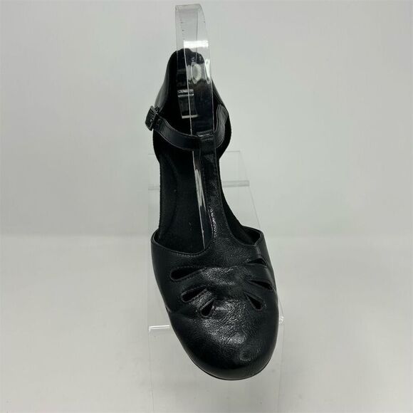 Aerosoles Heelrest Women's Black T-Strap Faux Leather Mary Jane Heels Size 8.5M - Picture 2 of 13